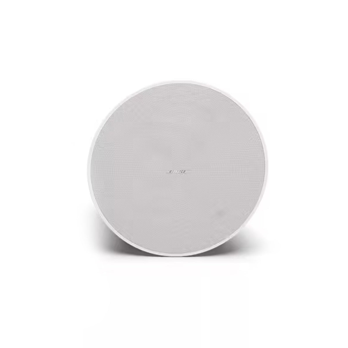 Bose DesignMax DM8C white in-ceiling loudspeaker, front view with white grille