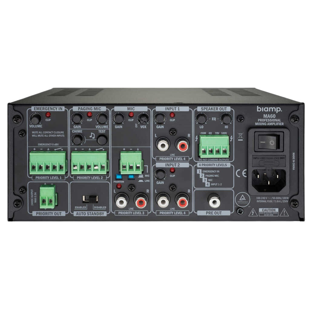 Biamp MA60 9.5in Mixing Amp, view 2