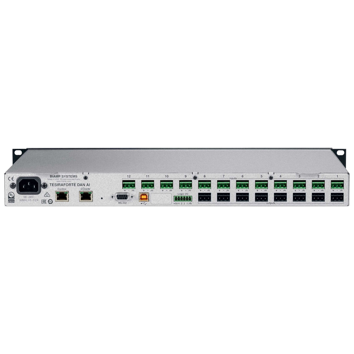 Biamp TesiraFORTE DAN AI 12x8 Dante DSP, view 2