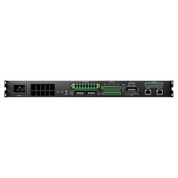 Bose PowerShareX PSX2404D amplifier close up of network and Dante ports