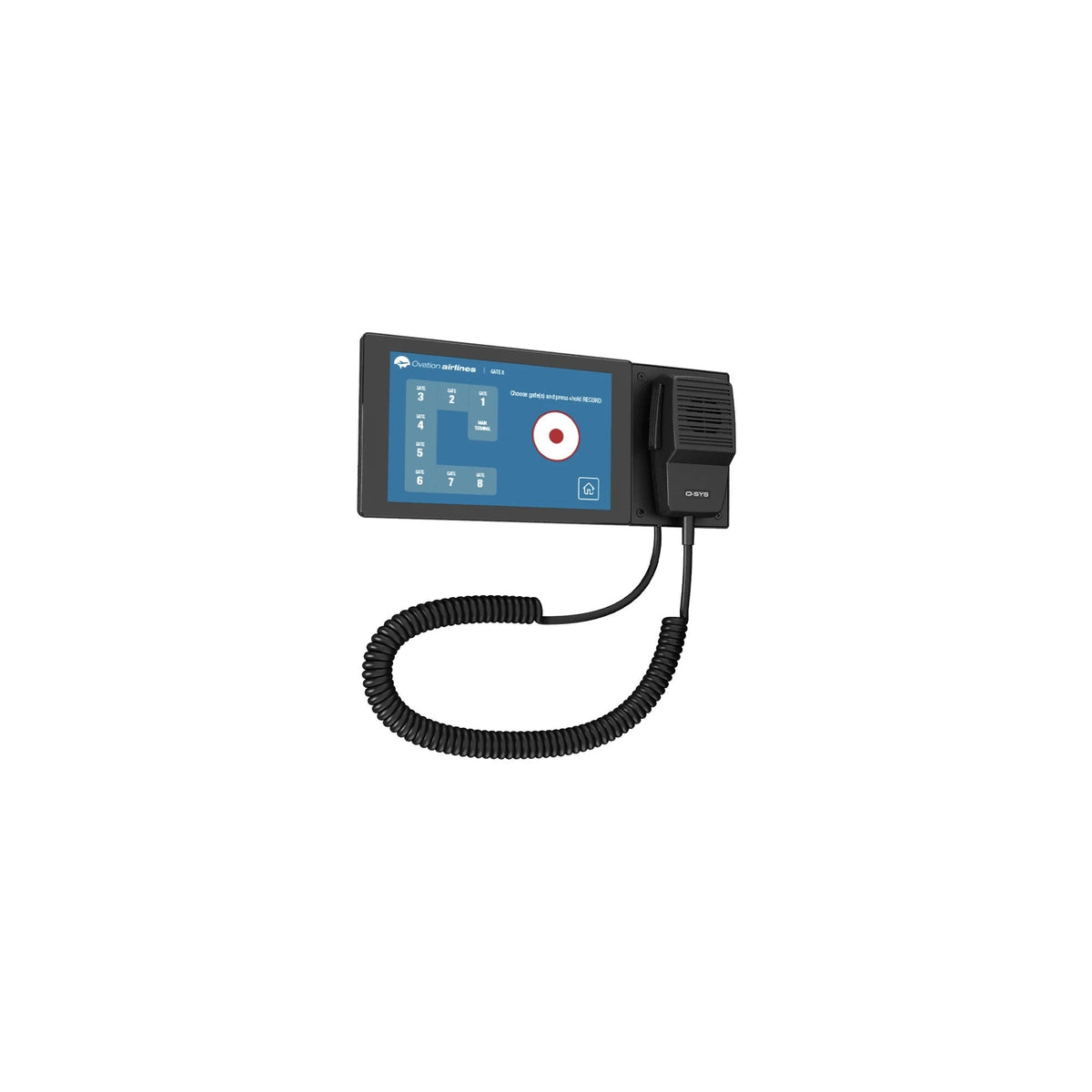 Q-SYS PS-TSCG3 Wall-Mount Handheld: Touchscreen Paging Station Wall-Mount, Handheld Mic, view 2