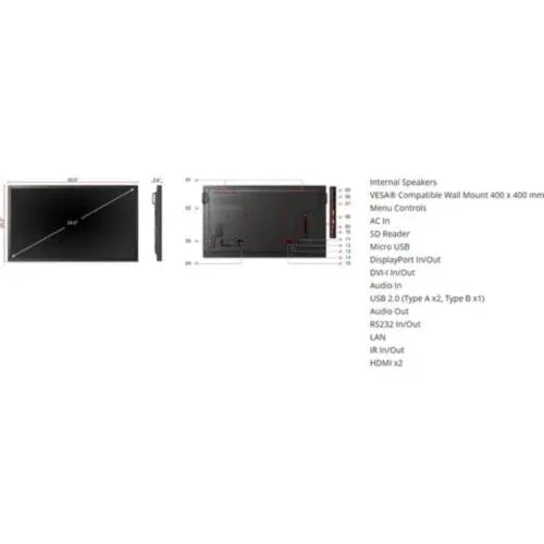 ViewSonic CDM5500T 55 inch interactive flat panel stand and mount detail