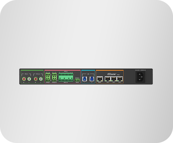 Yealink AP08 DSP rear panel audio and network connections