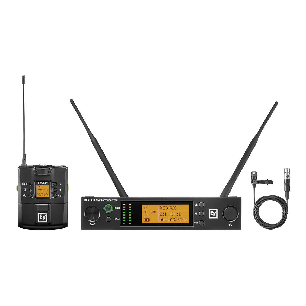 Electro-Voice RE3-BPCL: UHF Wireless Lavalier Microphone System, 5H (560 to 596 MHz)