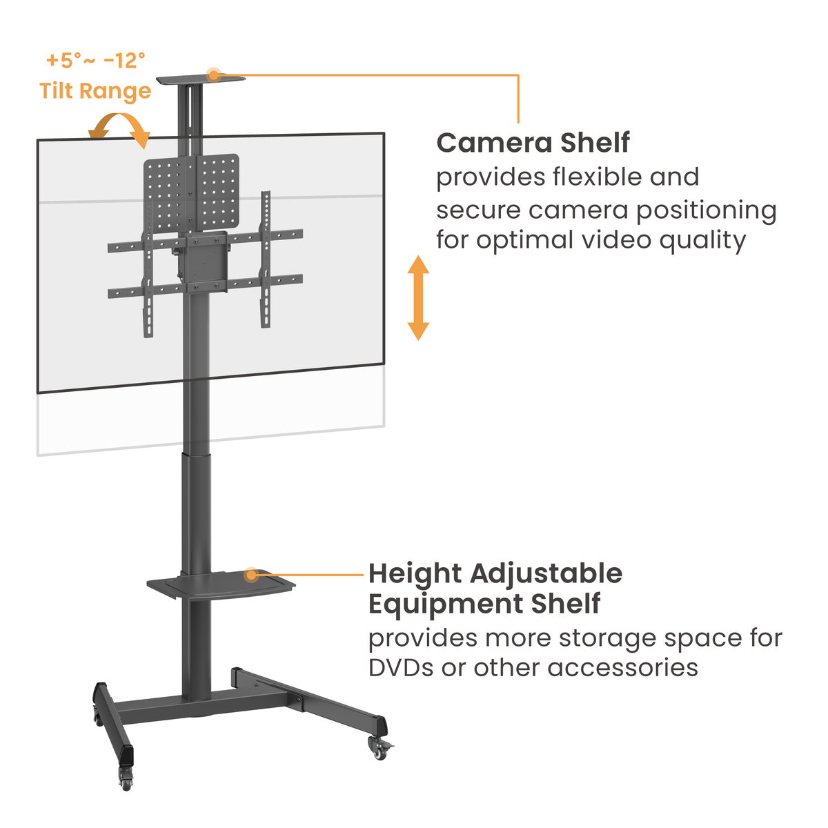 VSYS VTLS17-46TW TV cart rotation detail