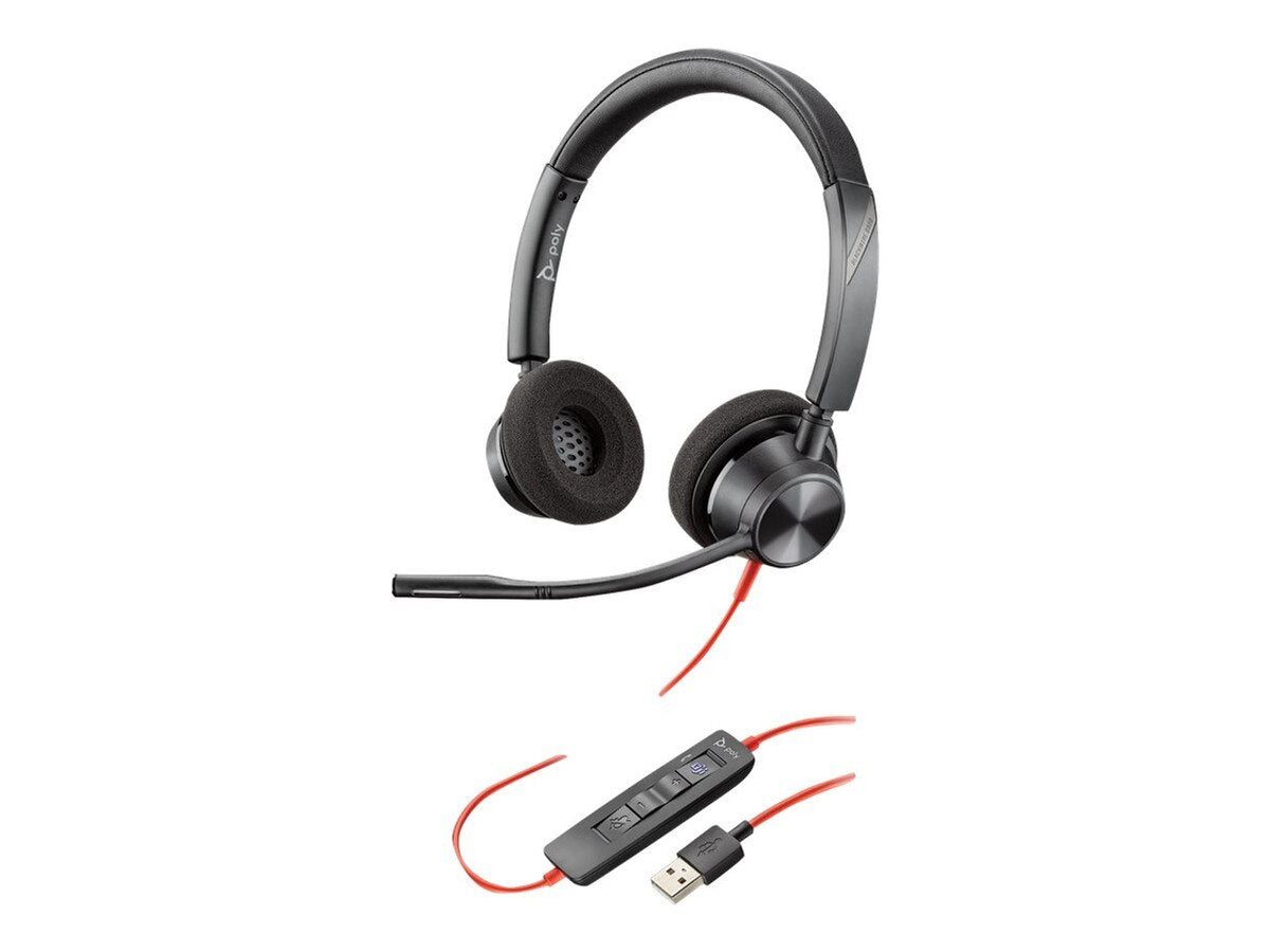 Poly Blackwire 3320 wired USB-A headset with inline call control