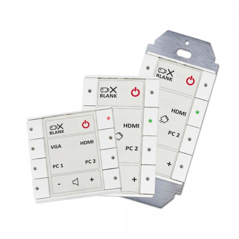 Biamp Impera Echo 8USW 8 Button Control Pad with RS-232/IR and GPIO, US, White