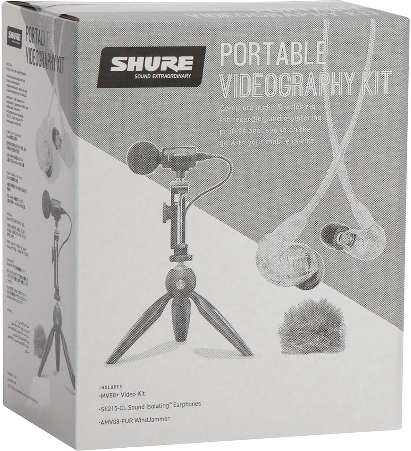 Shure MV88+SE215-CL Portable Videography Kit with MV88+ Microphone / SE215-CL Earphones