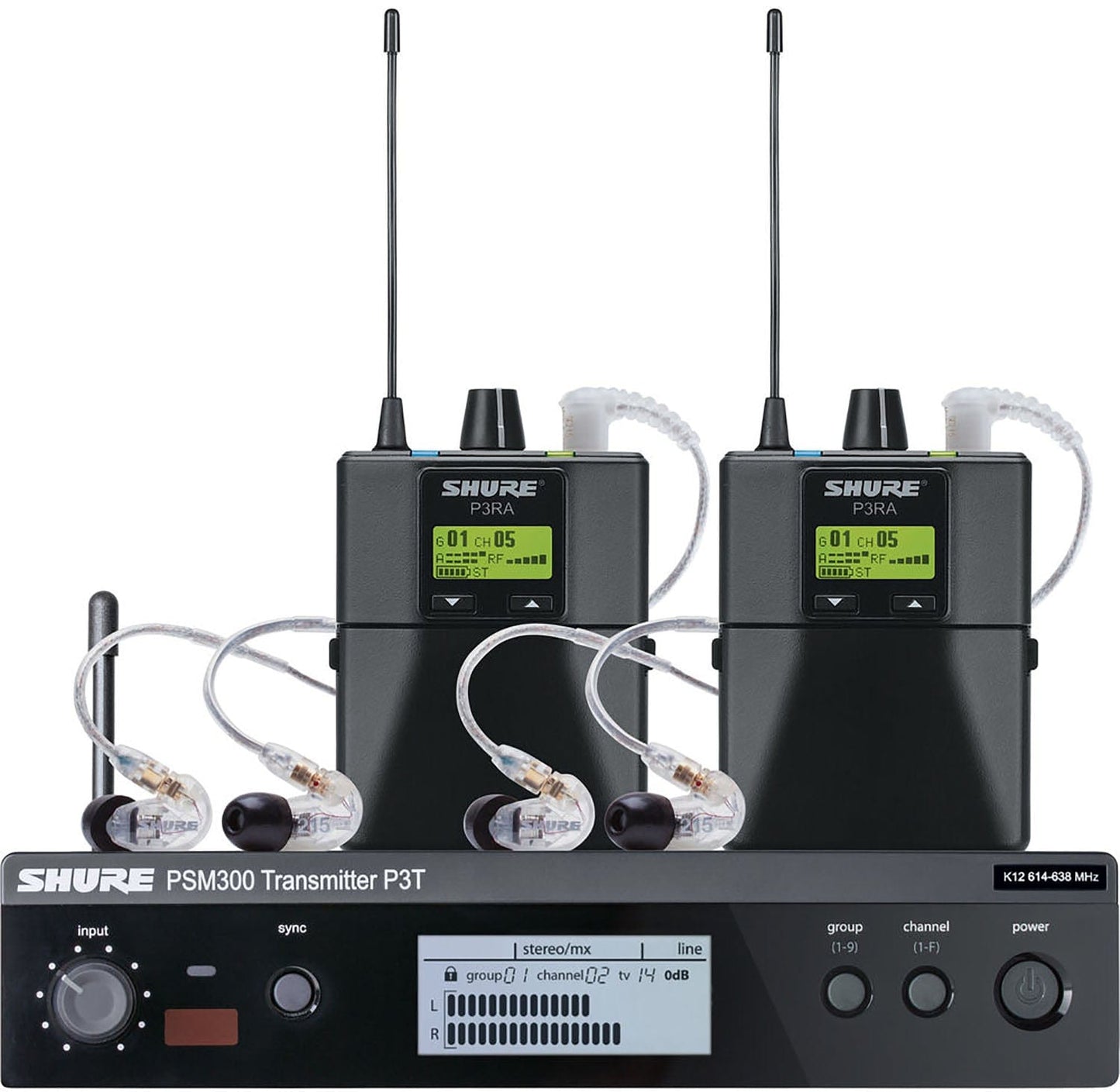 Shure P3TRA215TWP-J13 PSM300 Twinpack Pro Monitoring System with Earphones - J13 Frequency