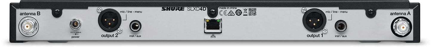 Shure SLXD4D G58 Dual-Channel Digital Wireless Receiver - G58 Band