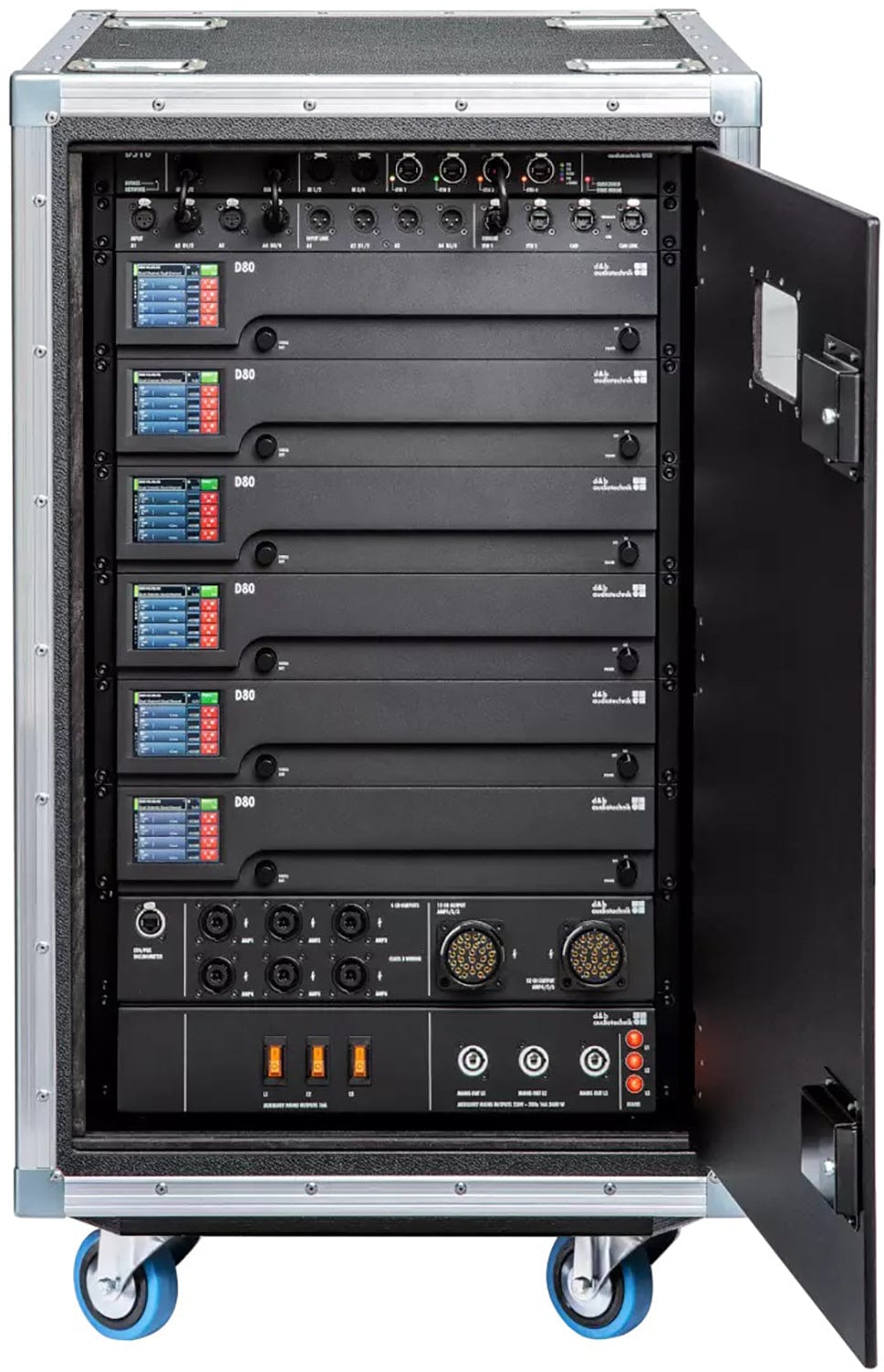 d&b audiotechnik Z5576.551 6x D80 Touring Rack - NEMA Mains Panel / Audio Network Bridge / Amp