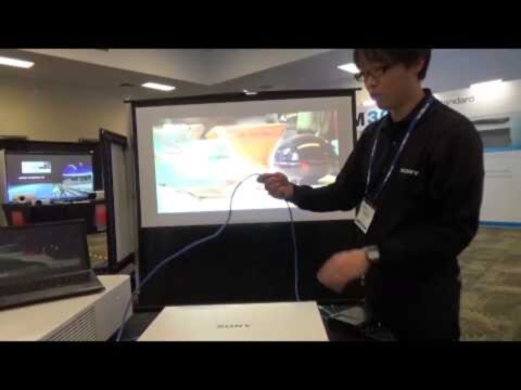 Sony VPL-CH375 projector zoom lens close up