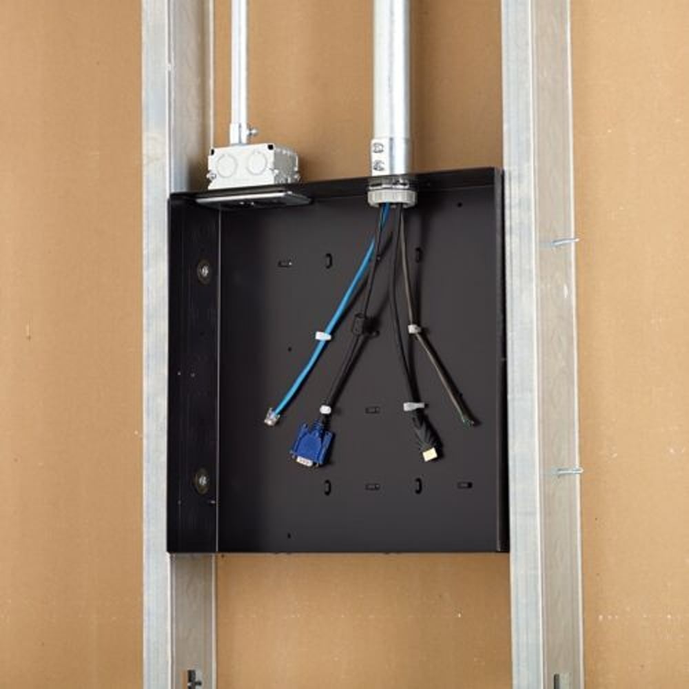 Chief PAC526FBP4 In-Wall Large Black, with Surgex 2 Outlets, view 2