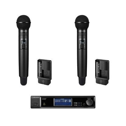 Audio-Technica ATW-D50-DRX-2H 2-Person Wireless Cardioid Handheld Microphone System, DF2 470 to 608 MHz product photo