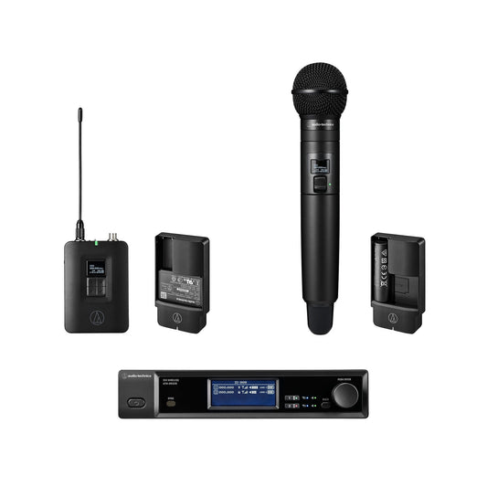 Audio-Technica ATW-D50-DRX-BH 2-Person Wireless Combo Bodypack/Handheld System, DF2 470 to 608 MHz product photo