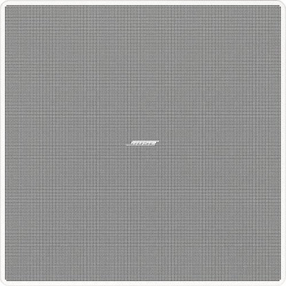 Bose EdgeMax EM180 in-ceiling loudspeaker, open box, front view of the square grille