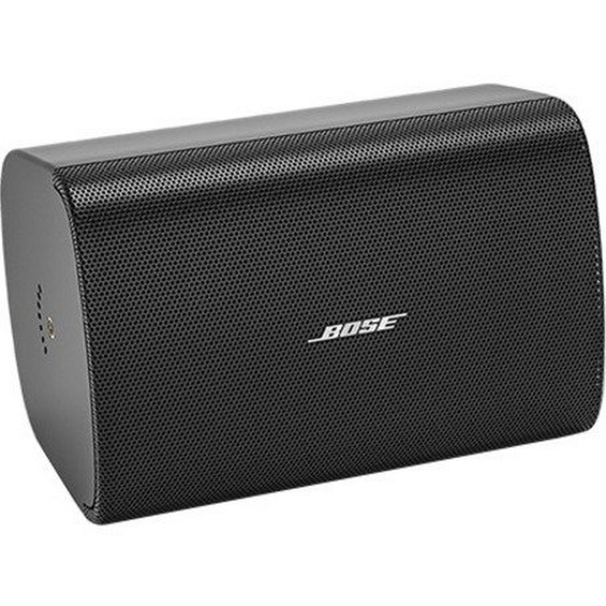 Bose FreeSpace FS4SE black surface mount loudspeaker pair, angled view with black grille