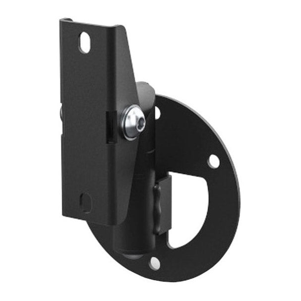 Bose DesignMax Small Pan and Tilt Bracket in black mounted on a wall behind a DesignMax surface-mount loudspeaker
