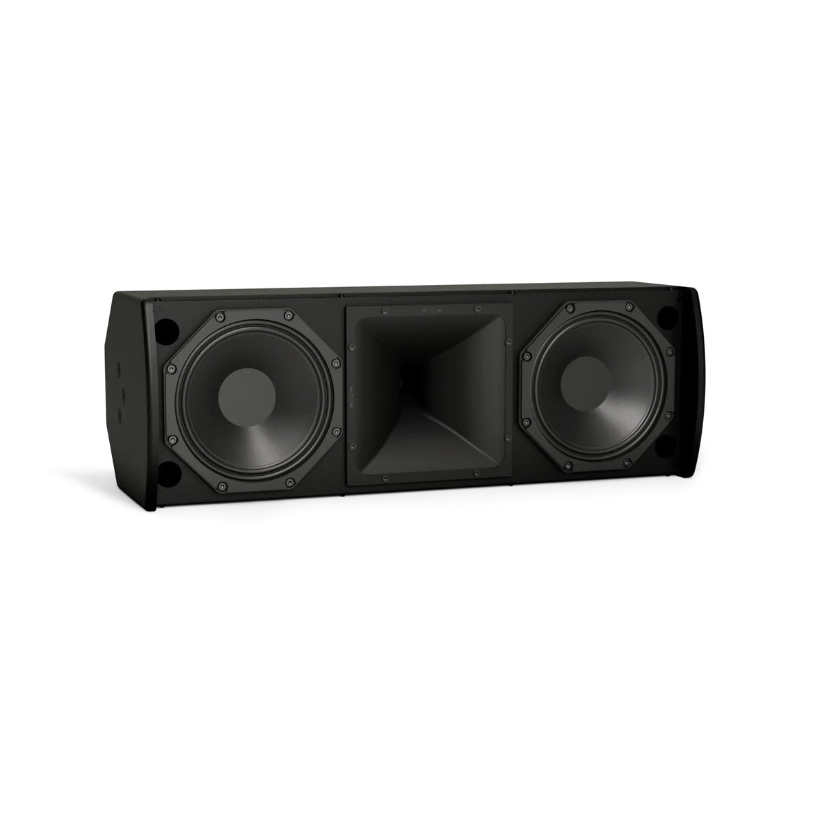 Bose AMU208 ArenaMatch Utility loudspeaker in black, installed outdoors in a covered dining area