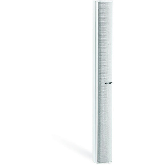 Bose MA12EX white column array loudspeaker mounted on a wall, full length view