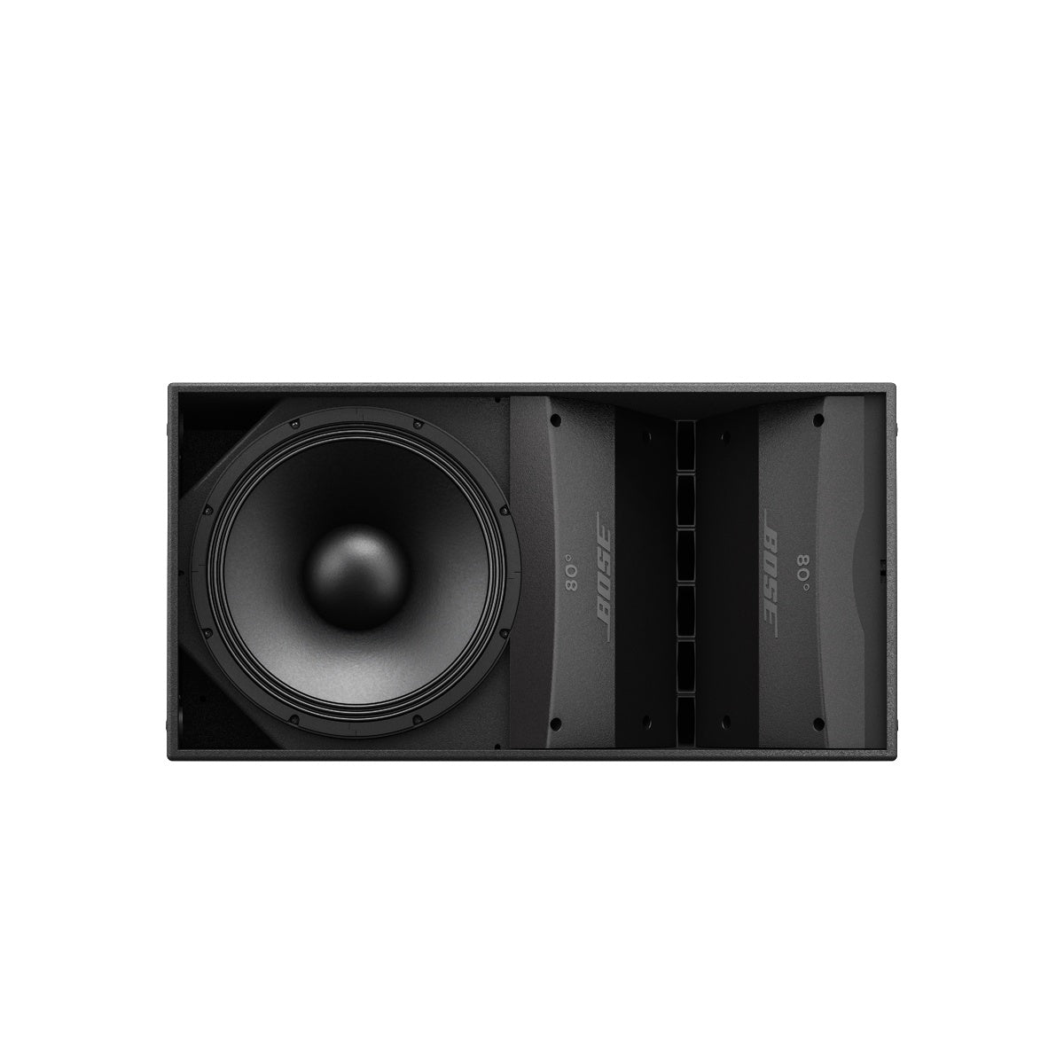 Bose ArenaMatch AM10 80 degree waveguide speaker close up of waveguide horn