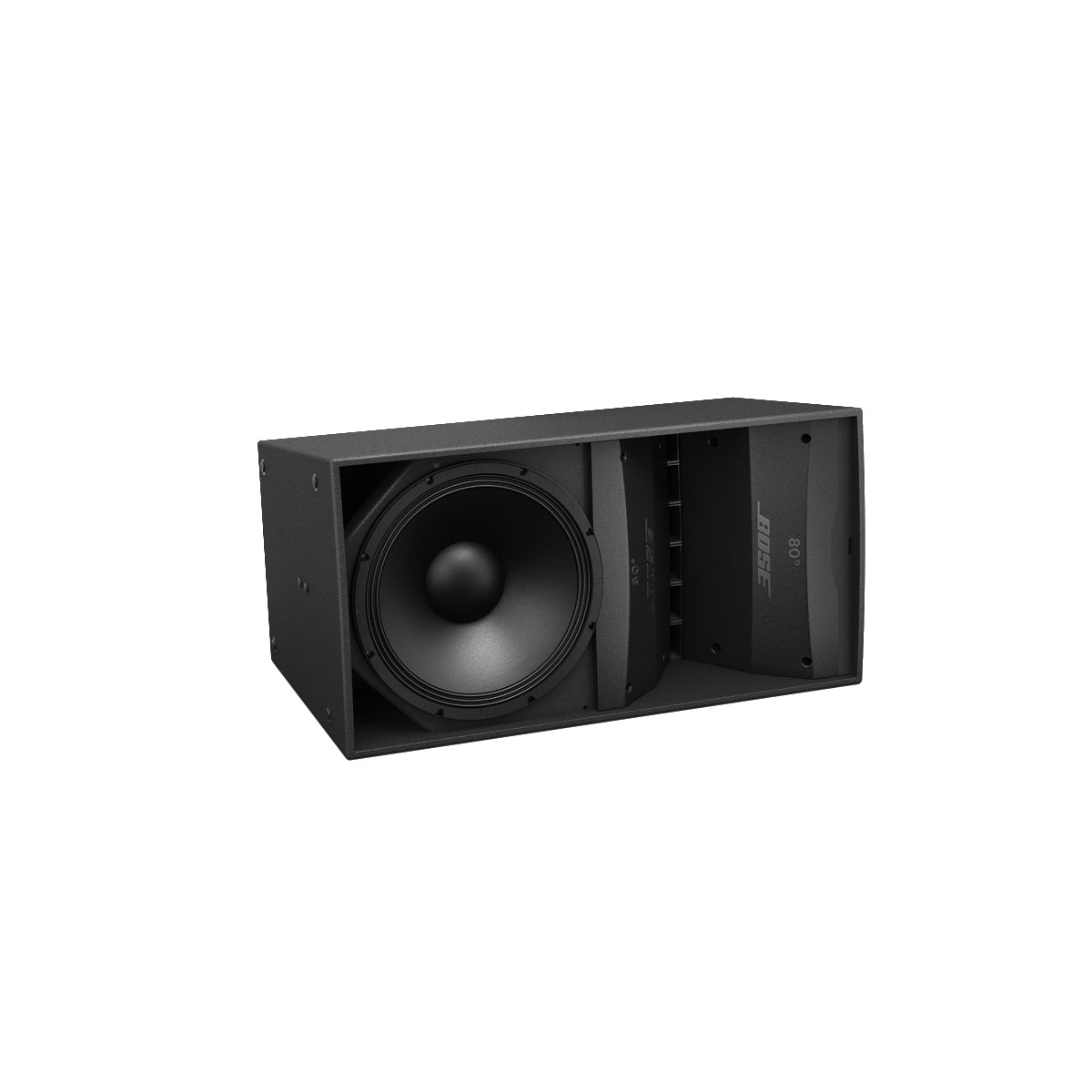 Bose ArenaMatch AM10 80 degree waveguide speaker installed in an outdoor array
