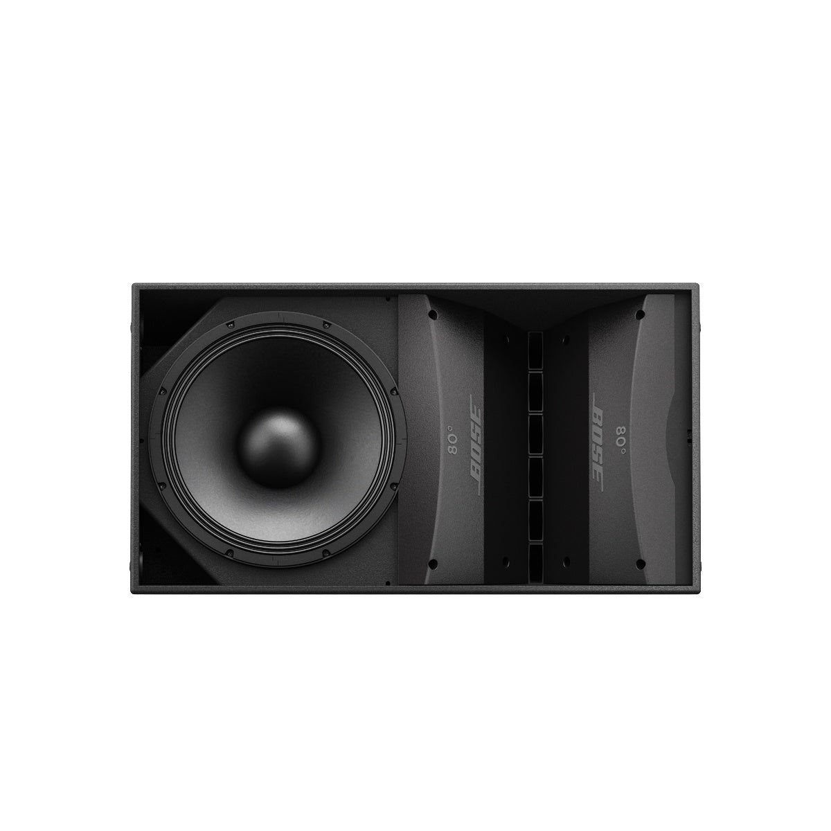 Bose ArenaMatch AM20 80 degree waveguide speaker close up of waveguide horn