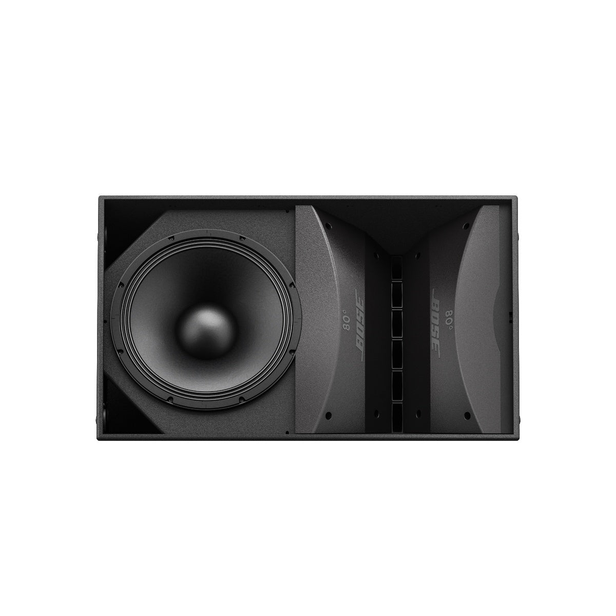 Bose ArenaMatch AM40 80 degree waveguide speaker close up of waveguide horn