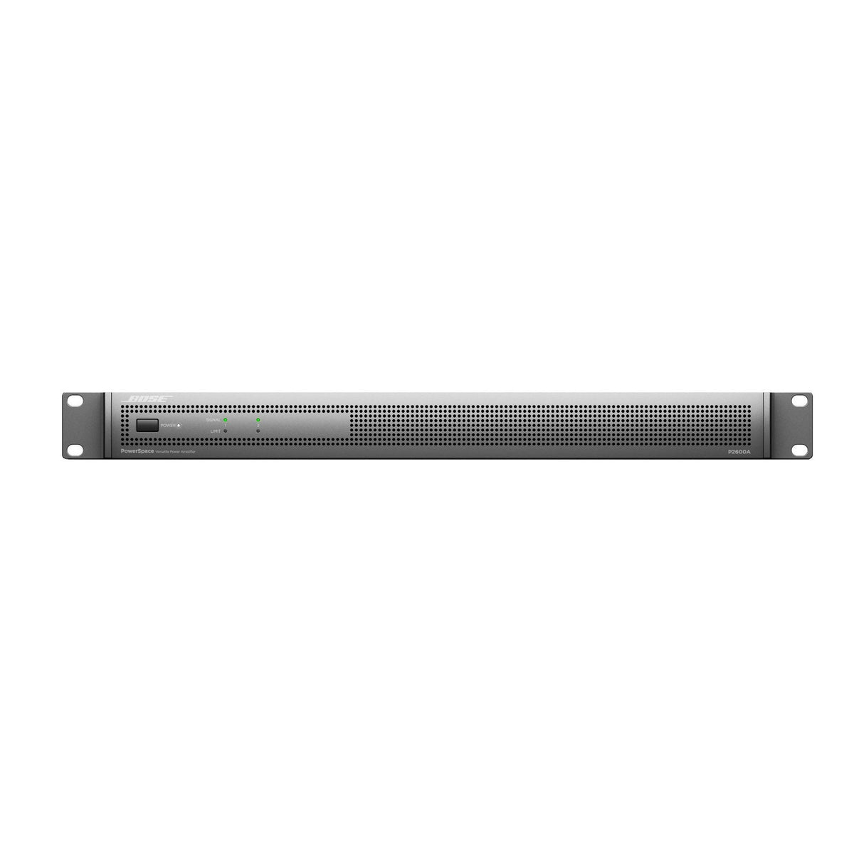 Bose PowerSpace P2600A power amplifier front rack panel with power and status indicators