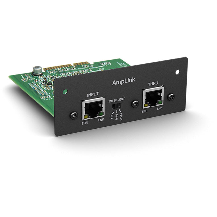 Bose PowerMatch AmpLink 24-channel input card top view showing RJ-45 AmpLink connectors