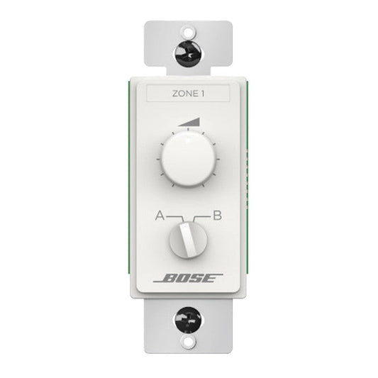 Bose ControlCenter CC-2 white zone volume and source selector wall plate front view