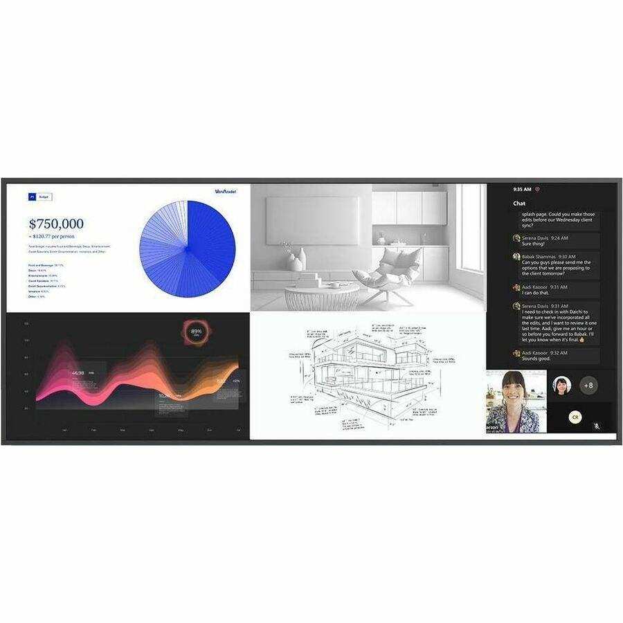 MAXHUB UW105NA displaying Microsoft Teams Rooms interface