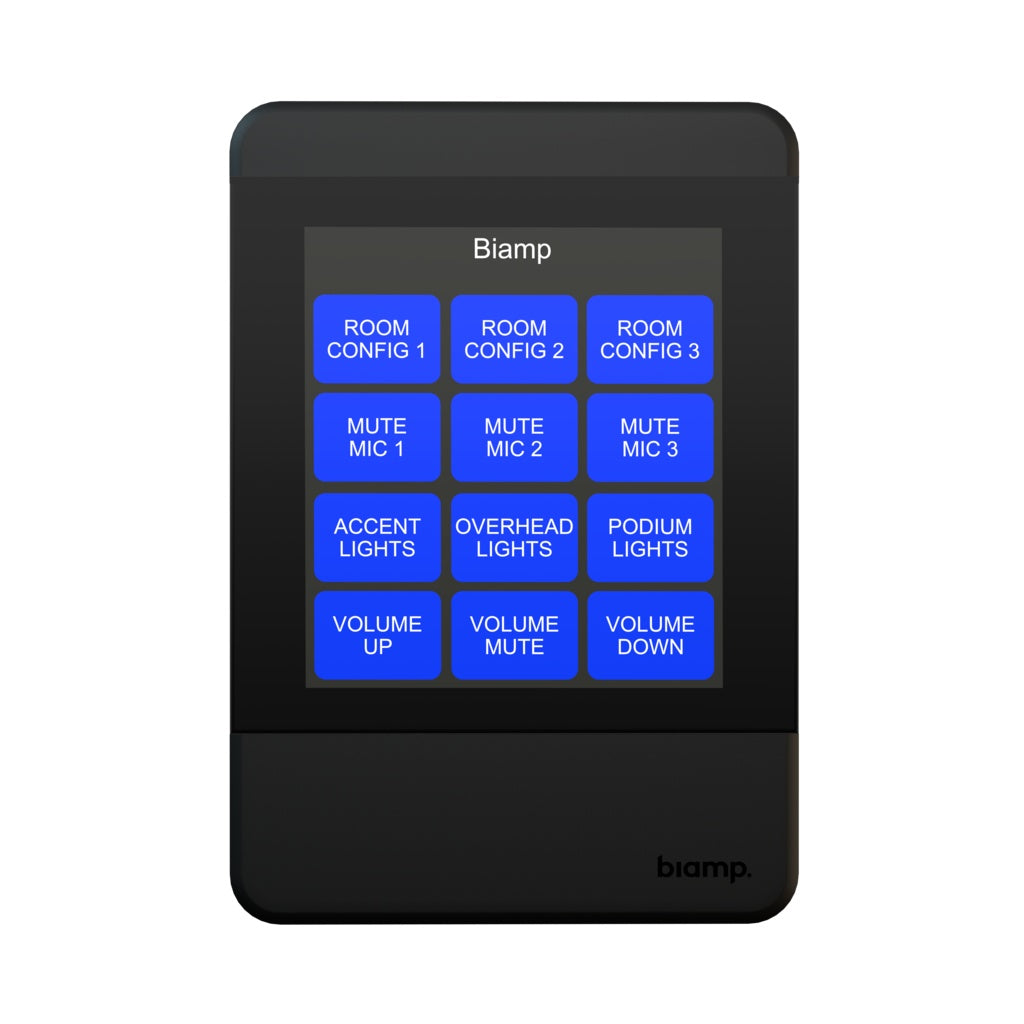 Biamp Apprimo TEC-X 2000 Networked Touch Control Pad for Tesira, Black