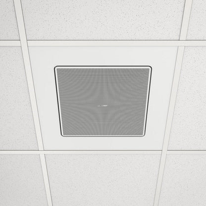 Bose EMCT ceiling tile accessory installed in a drop ceiling grid with EdgeMax speaker