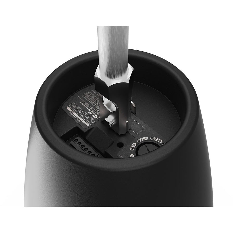 Bose DesignMax Pendant Conduit Adapter installed on ceiling conduit with pendant speaker cable routed inside