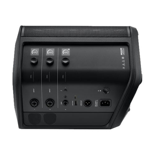 Bose S1 Pro+ speaker grille close up showing 6 inch woofer and HR drivers