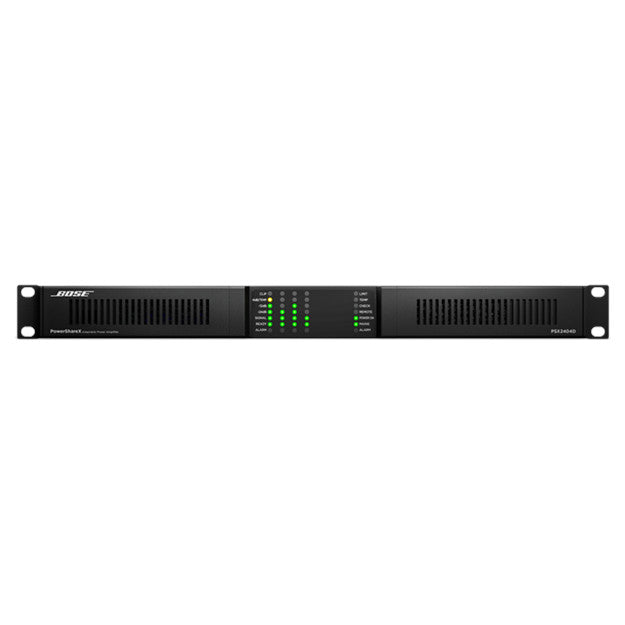 Bose PowerShareX PSX2404D amplifier installed in an equipment rack