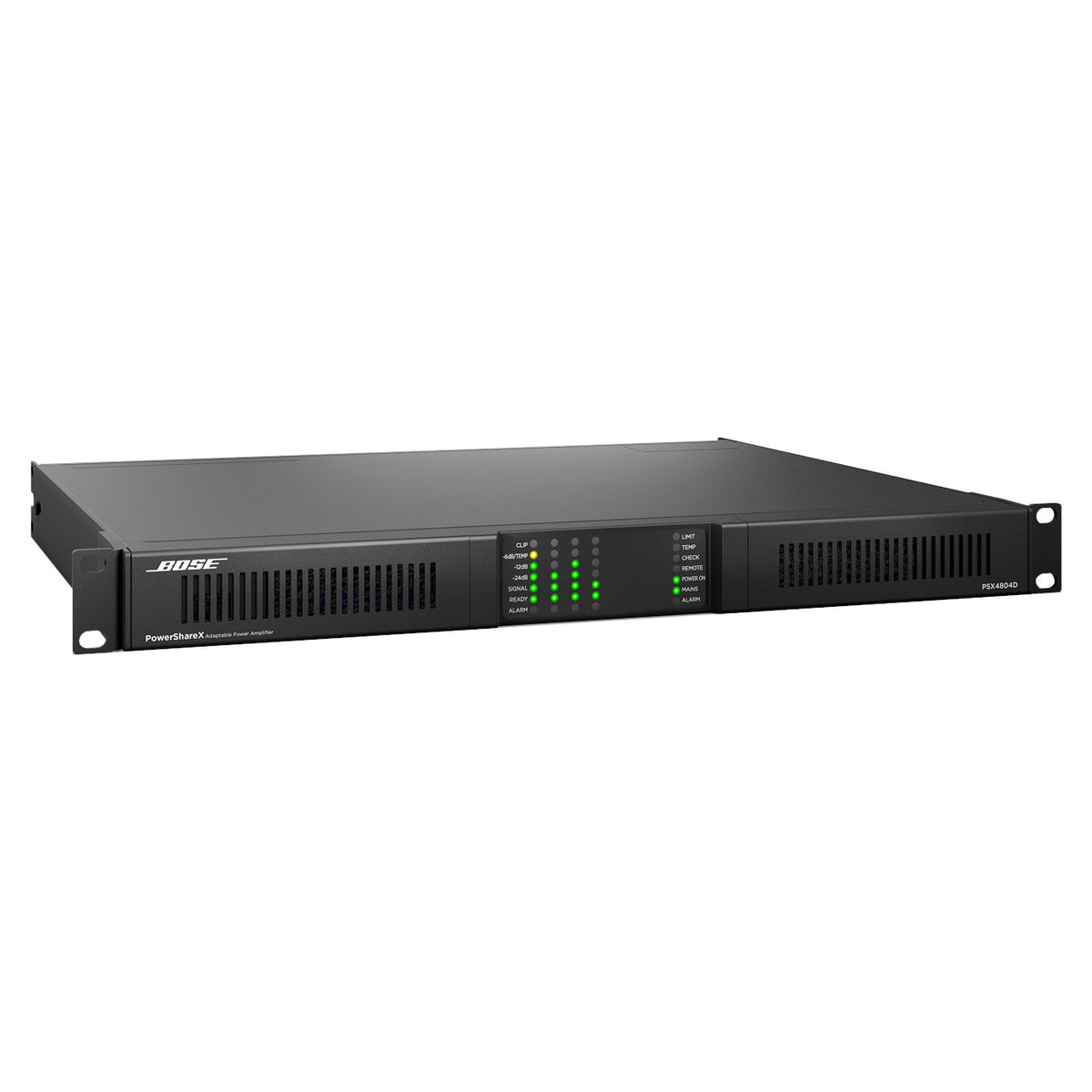 Bose PowerShareX PSX4804D 1RU amplifier, front panel with display and controls