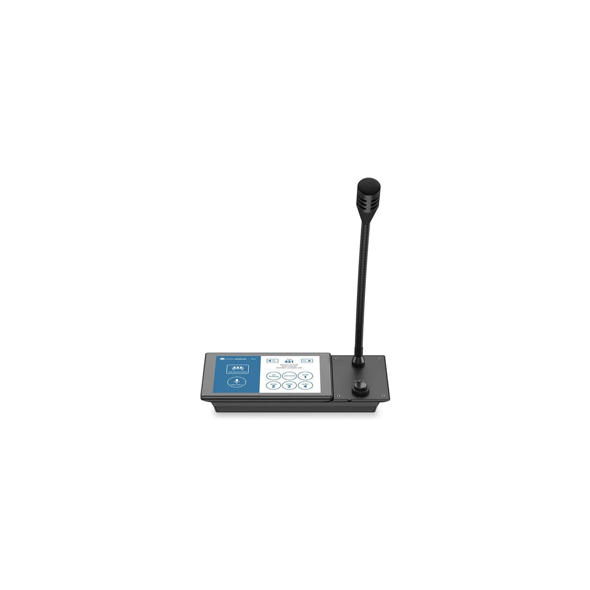 Q-SYS PS-TSCG3 Desktop Gooseneck: Touchscreen Paging Station Desktop, Gooseneck Mic