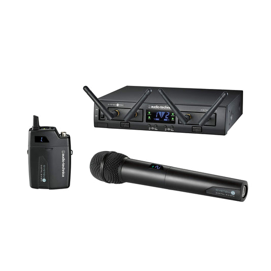 Audio-Technica ATW-1312 Dual Channel Body Pack Dynamic Handheld Microphone Rack Mount Wireless System product photo
