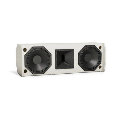 Bose AMU208-120 loudspeaker white, mounted on U-bracket for outdoor installation