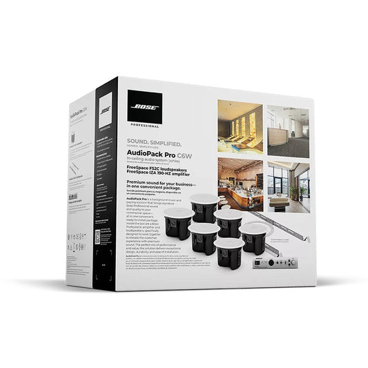 Bose AudioPack Pro C6W White system with six FreeSpace FS in-ceiling speakers and IZA amplifier