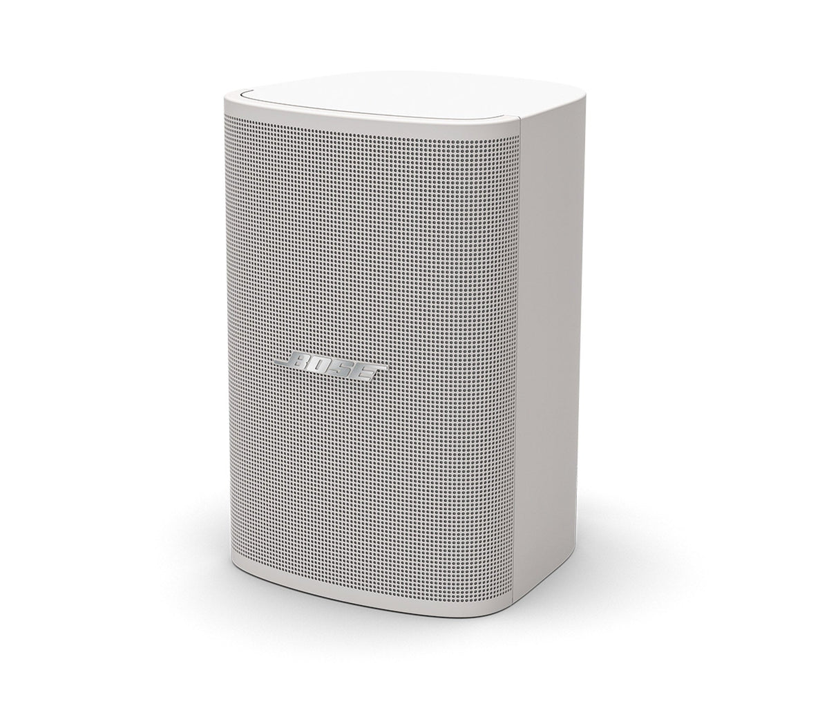 Bose DM3SE white loudspeaker installed on a wall in a commercial space