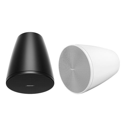 Bose DM5P DesignMax pendant loudspeaker in white, front view of coaxial driver