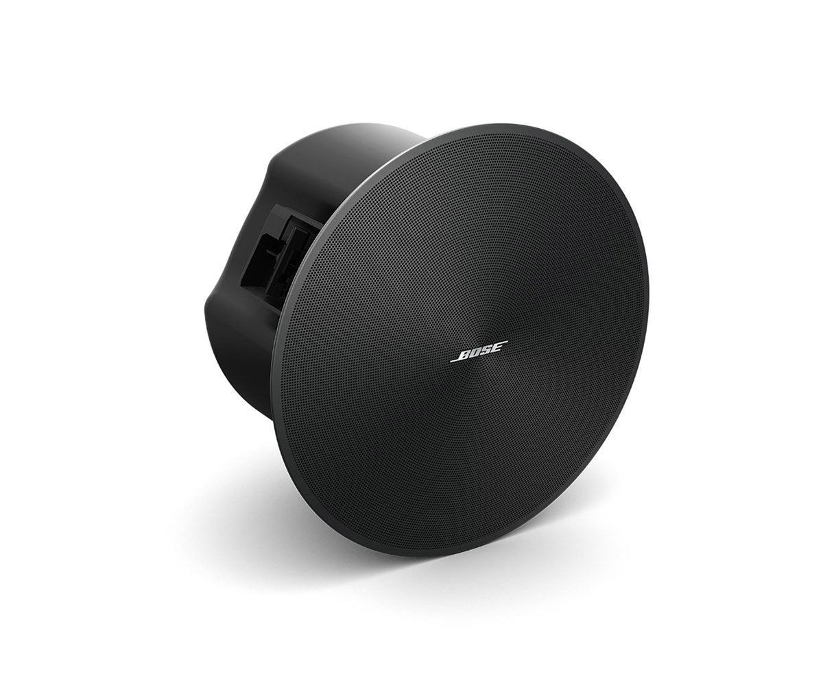 Bose DesignMax DM6C in-ceiling loudspeaker showing QuickHold mounting arms and backcan