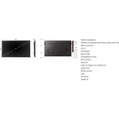 ViewSonic CDM5500T 55 inch interactive flat panel stand and mount detail