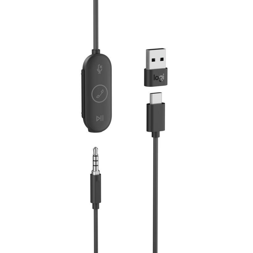 Logitech Zone Wired Earbuds: USB-C In-Ear Headset Certified for Microsoft Teams