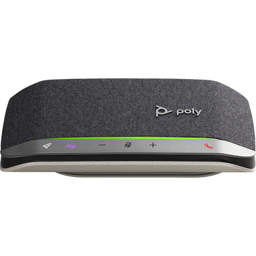 Poly SYNC 20 portable USB-A speakerphone on a desk