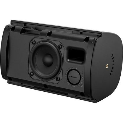 Bose FreeSpace FS2SE black surface mount loudspeaker pair, rear view of the driver and bracket