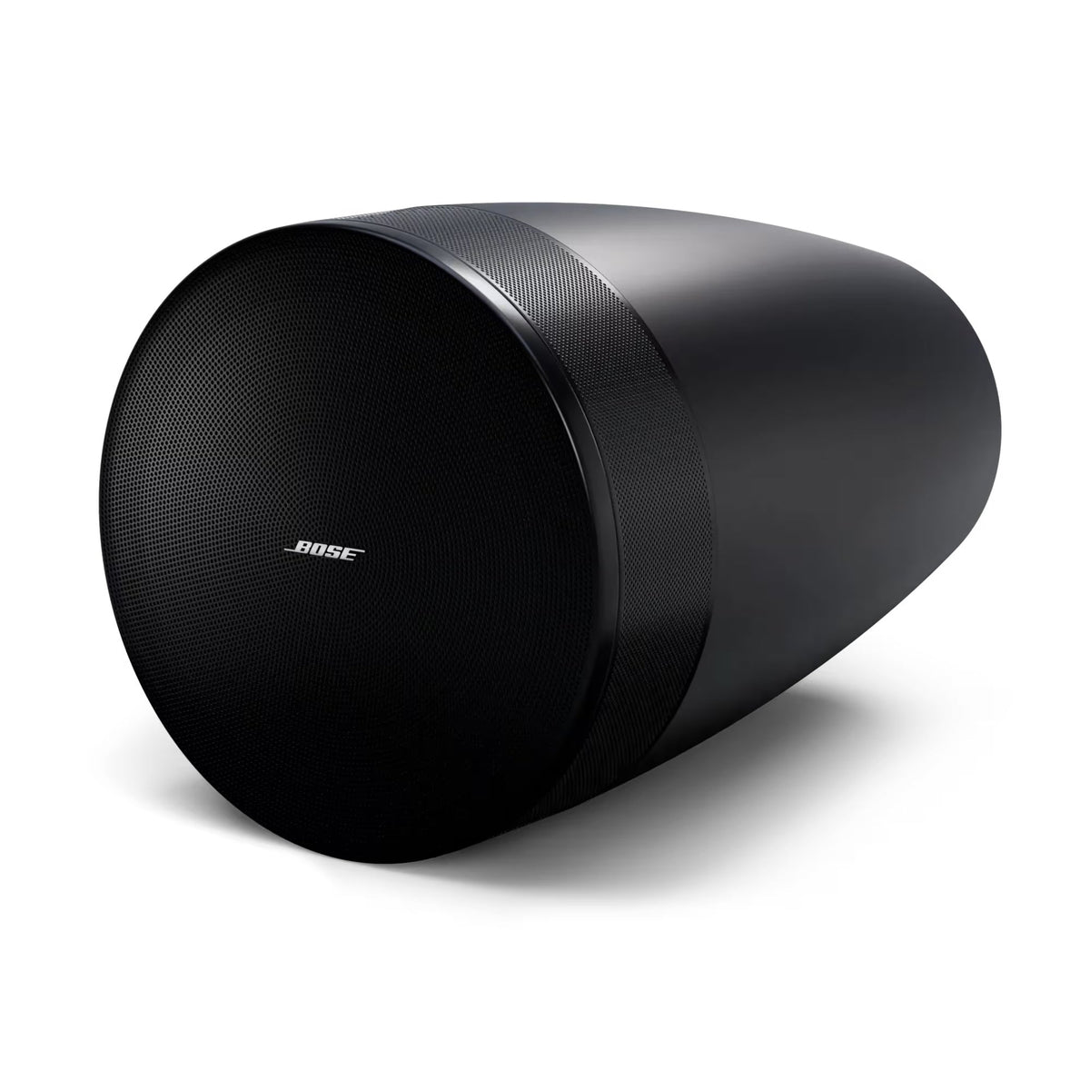 Bose DesignMax Luna DML88P pendant loudspeaker in black, hanging front view